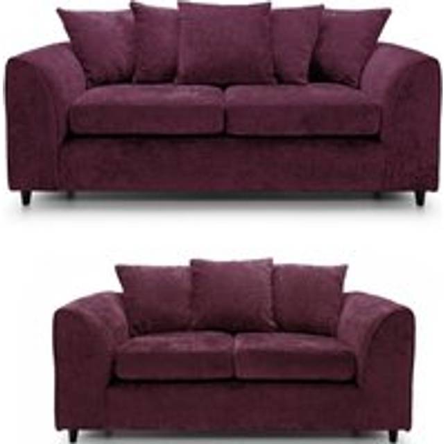 (Aubergine, 3 Plus 2 Set) Dylan Chenille Fabric Sofa Set