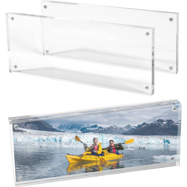 Mammoth DuraClear 4x10 Acrylic Frame - Frameless Panoramic Photo & License Display - Sleek  Modern Design for Elegant Decor