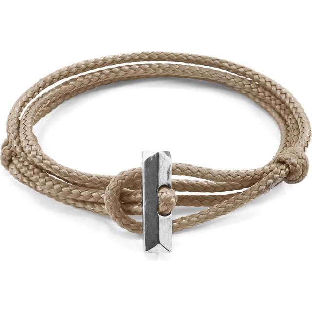 Oxford Silver and Rope Bracelet - Light Brown - One Size