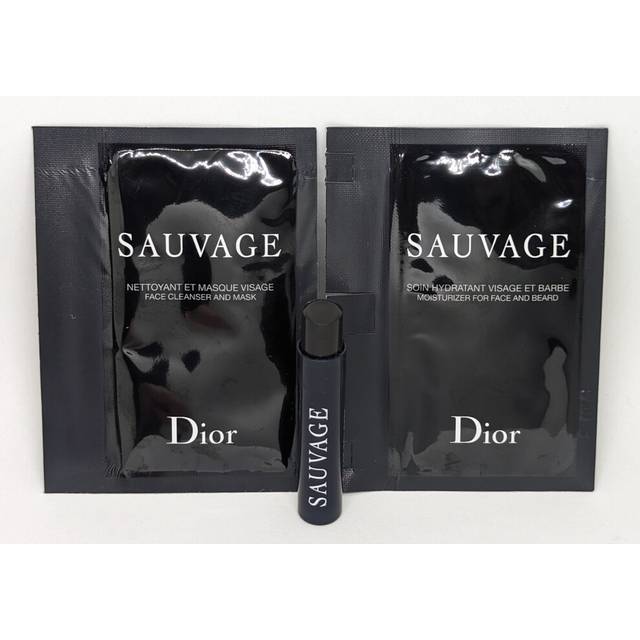 Dior sauvage edt 1ml, cleanser 5ml moisturizer 2ml