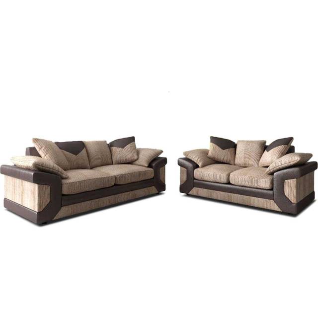 Dino 3+2 Upholstered Sofa - Brown (85cm H x 160cm W x 85cm D)