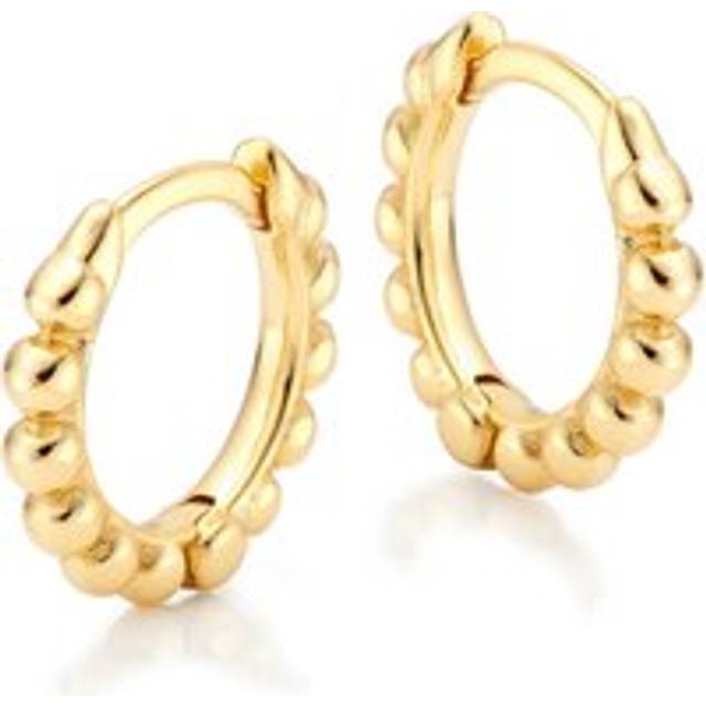 9ct Yellow Gold Plated Ball Huggie Earrings