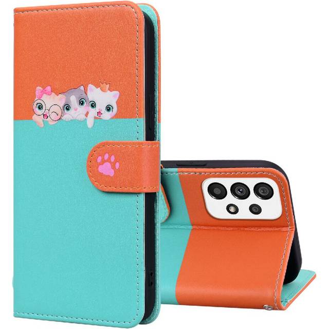 (Blue) Case for Samsung Galaxy A73 5g Shockproof Leather Case Simple Business Flip Cover Wallet