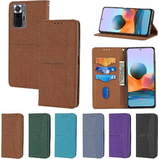 (Brown) Case For Xiaomi Redmi Note 10 Pro 5G Hand Wallet Credit Card Holder Flip Folio Book PU Leather Cover