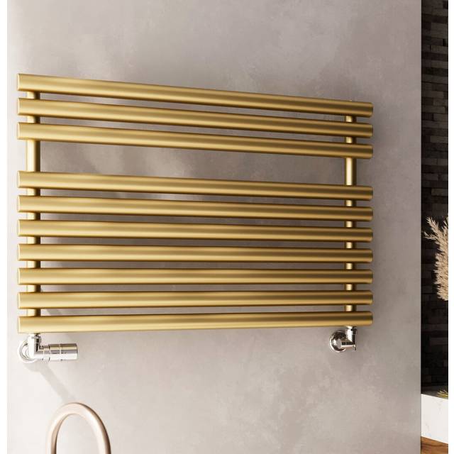 Terma Rolo Brass Effect Electric & Gas Flat Towel Warmer (W)900mm X (H)590mm - One Size