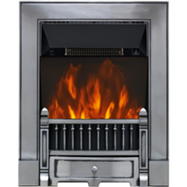 Focal Point Fires 2kW Victorian Cast Iron LED Inset Electric Fire - Black, Silver