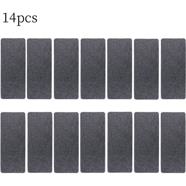 (Dark Grey) 14Pcs Carpet Stair Tread Mats Step Staircase Non Slip Mat Protection Cover Pads