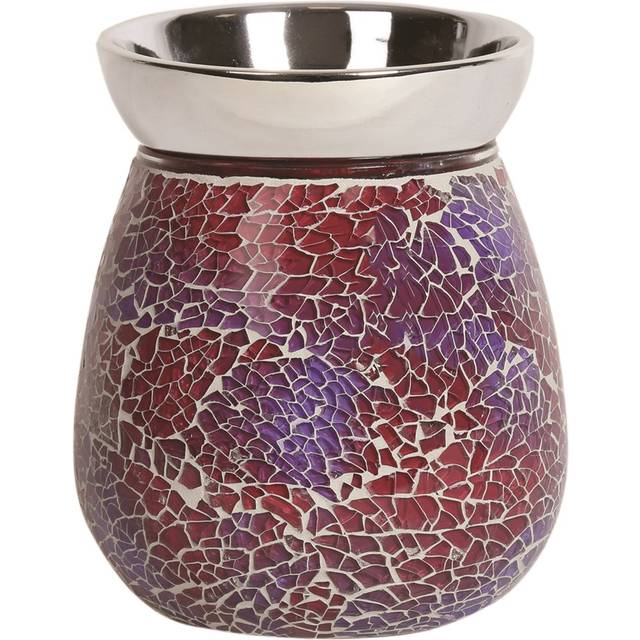 Aroma Mosaic Crackle Electric Wax Melt Tart Warmer Burner Ornament Crimson