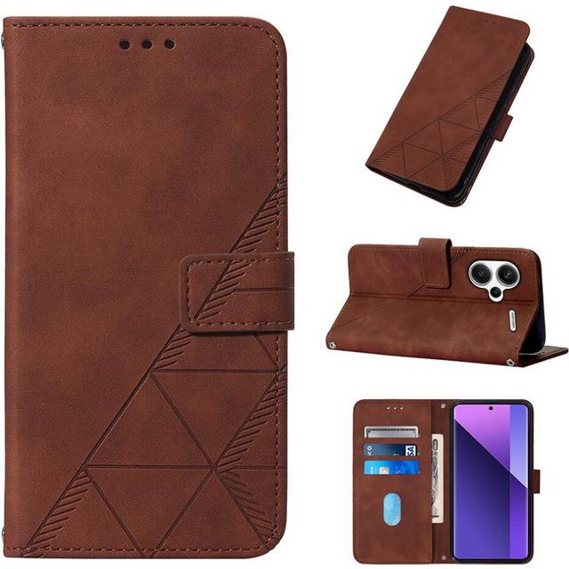 (Brown) Case For Xiaomi Redmi Note 13 Pro Plus 5G Credit Card Holder Flip Folio Book Protective Wallet Cover PU Leather