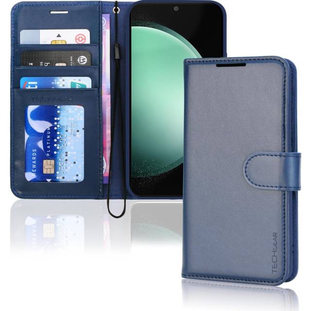 [Leather Wallet Case] Protective Cover with Cash & Card Holder, Stand and Wrist Strap For Samsung Galaxy S23 FE 5G