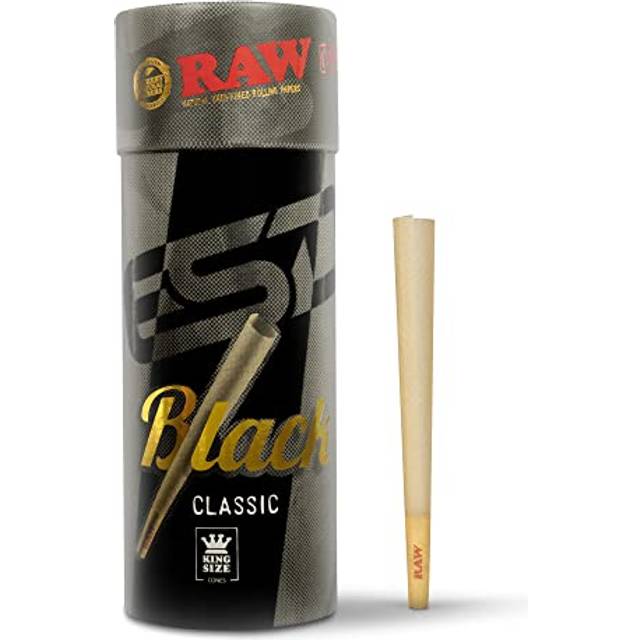Black Cones King Size | 50 Pack | Natural Pre Rolled Rolling Paper Pressed Extra Fine for Thin, Slow Burning, Naturally Translucent Paper with Tips &