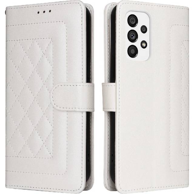 (White) Flip Case for Samsung Galaxy A73 5g Shockproof Leather Case Wallet Simple Business Flip Cover
