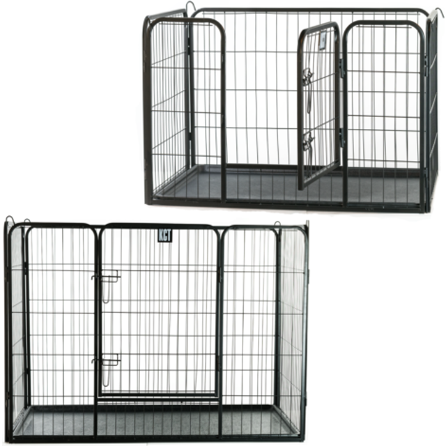 Heavy duty pet play pen with plastic floor outdoor indoor dog puppy enclosure