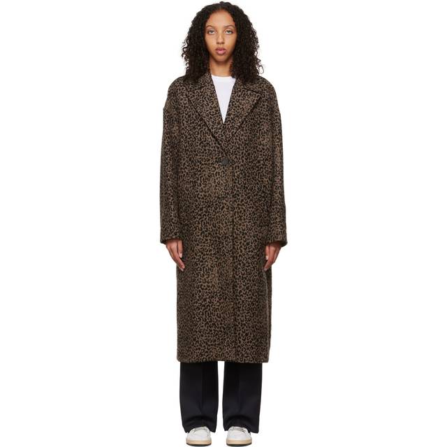 Golden Goose Animalier Print Single-Breasted Coat - Brown - 42 IT