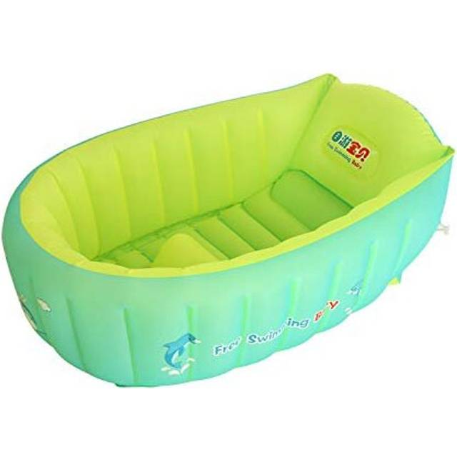 Inflatable Baby BathtubInfant Shower Tub AntiSlip Shower BasinToddler Bathing Seat Mini Swimming Pool Foldable Travel Bath Tub Shower Basin with Soft