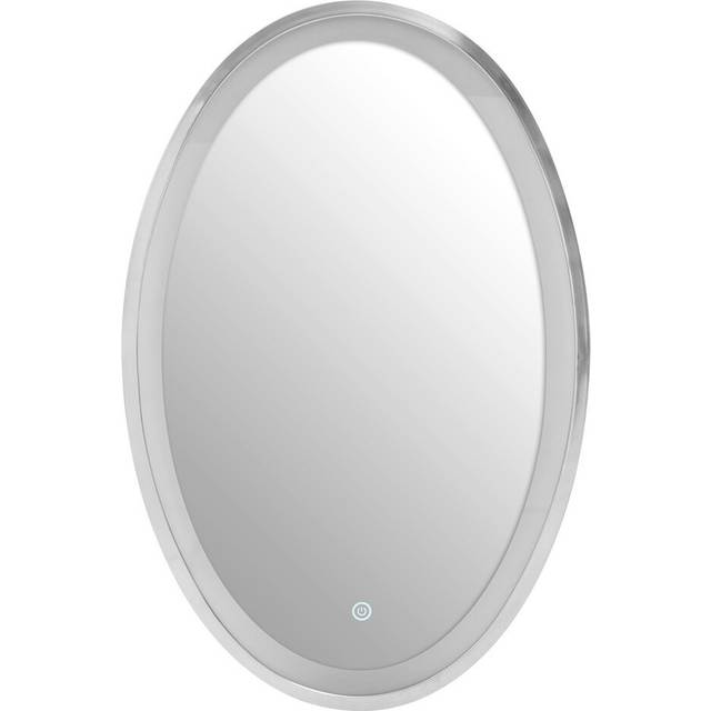 Avelino Illuminated Silver Oval Mirror - One Size