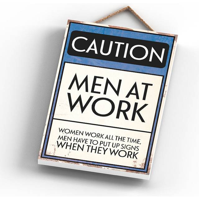 CAUTION MEN AT WORK 185X120 (18.5cm H X 12cm W)