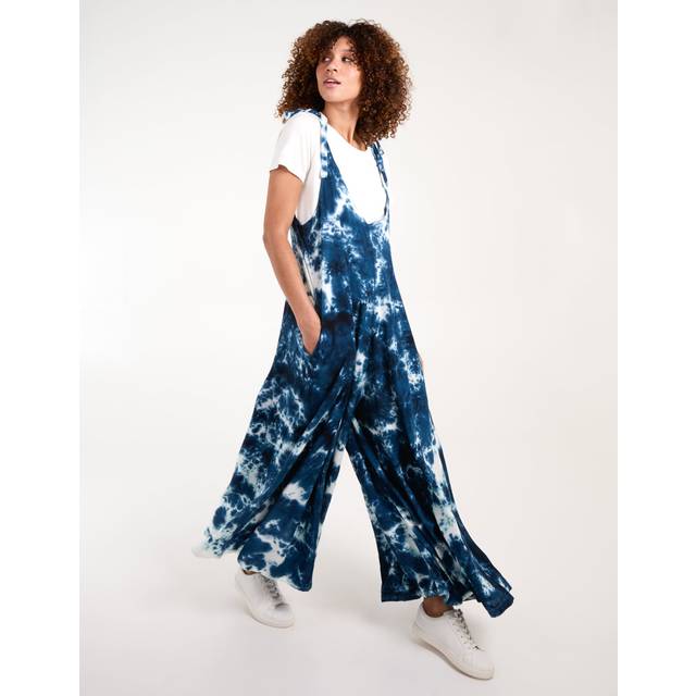 Tie Dye Wide Leg Jumpsuit - Navy - One Size - Blue Vanilla