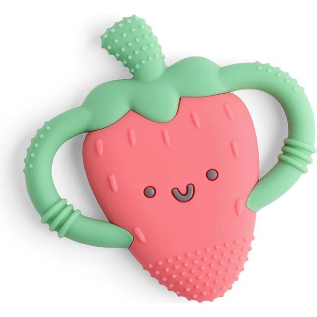 Chew Crew Easy-hold Silicone Teether - Bonnie the Strawberry - Baby Toys & Gifts for Babies - Fat Brain Toys
