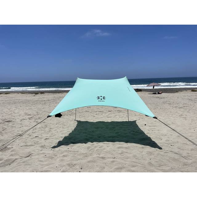Neso Tents Beach Tent with Sand Anchor  Portable Canopy Sunshade - 7' x 7' - Patented Reinforced Corners (Seafoam)