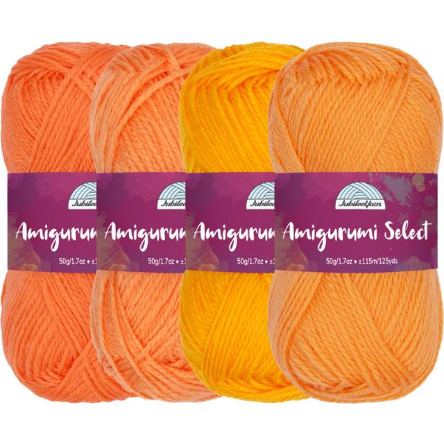 JubileeYarn Amigurumi Select Yarn - Baby Acrylic - Shades of Orange - 4 Skeins