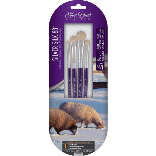 Silver Brush : Silver Silk 88 : Synthetic Brush : Series 8819S : Mini Mop : Set of 4