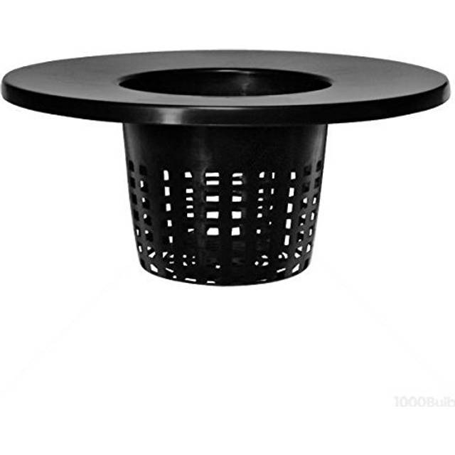 6 in. Wide Lip Bucket Basket - Round Plant Container with Mesh Bottom - Hydrofarm HG6RDBK