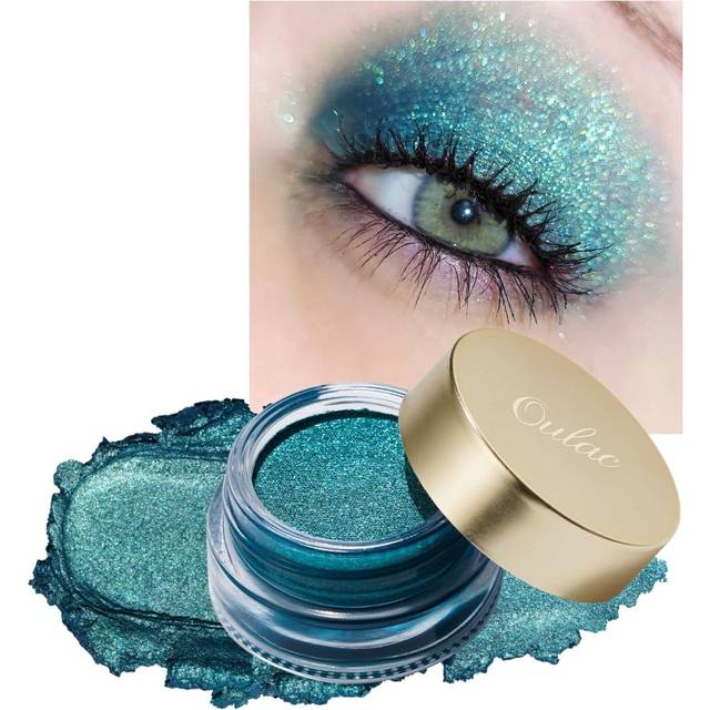 Oulac Teal Eyeshadow Green Glitter Eyeshadow Highly Pigmented Eye Shadow Waterproof & Long Lasting for Women with Moisturizing Formula. Multi-use for