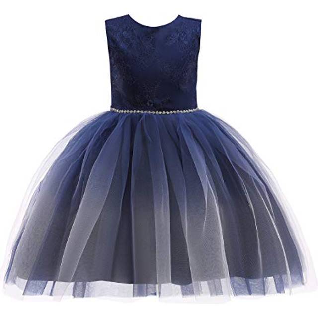 glamulice Princess Ombre Tulle White Tutu 7 8 girl Wedding Dresses Nav