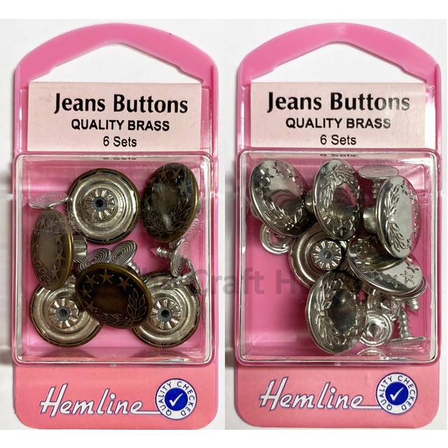 Hemline Jeans Buttons Bronze