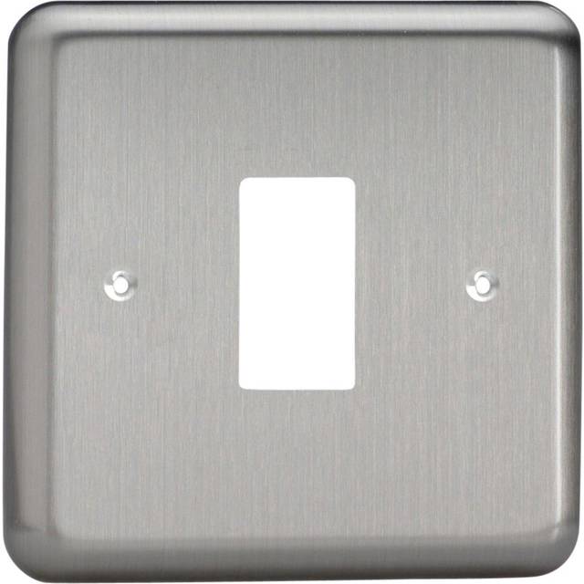 Varilight Power Grid Single Plate 1 Gang Plate Matt Chrome Including Yoke