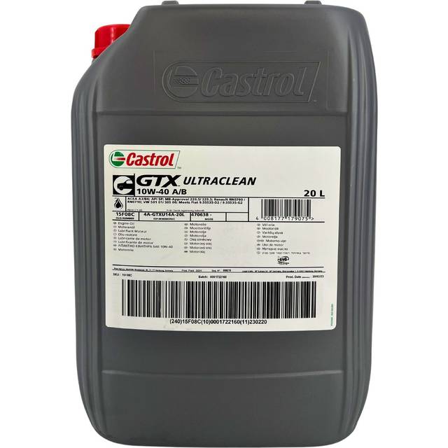 Castrol GTX A3/B4 10W-40 20l Motorolja 15F8FB MERCEDES-BENZ: E-klass T-modell, E-klass Sedan, C-klass Sedan, VOLKSWAGEN: Passat B6 Variant, Caddy 3
