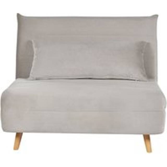 Velvet Single Sofa Bed Light Grey SETTEN
