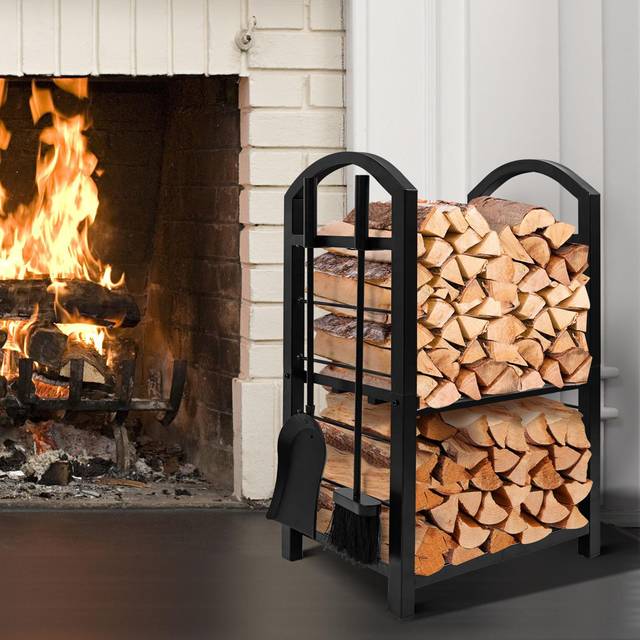 Borka Iron Fireplace Grate - Black