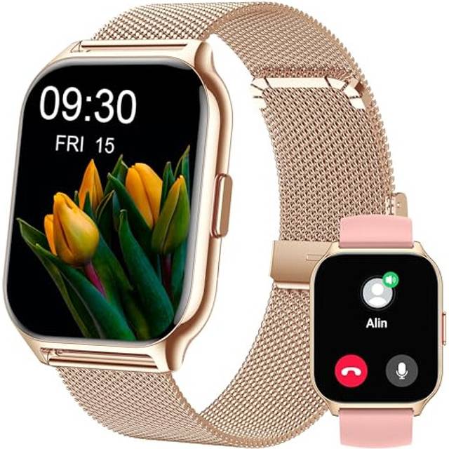 Smart watch women men 2 straps, 2.01" smartwatch make/answer call fitness watch