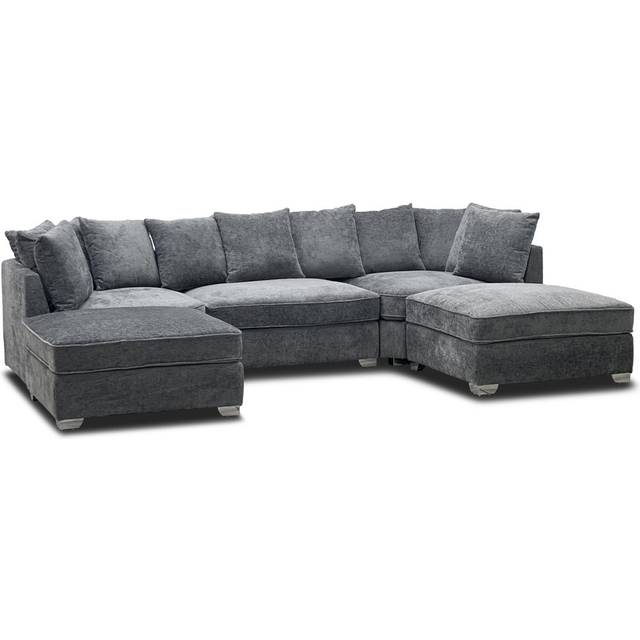 Bennacio U Shaped Upholstered Reversible Corner Sofa - Grey (85cm H X 300cm W X 85cm D)