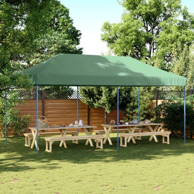 Pop-Up hopfällbart partytält 580x292x315 cm grön
