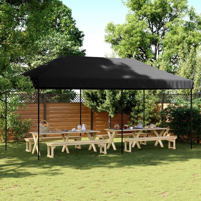 Pop-Up hopfällbart partytält 580x292x315 cm svart