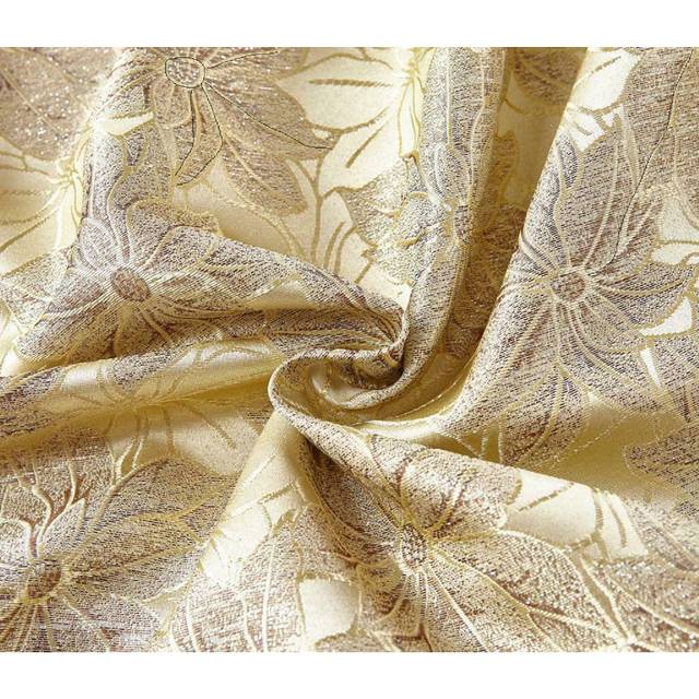 Dianelly Polyester Room Darkening Pinch Pleat Curtain Pair - Gold (168cm Width x 137cm Drop)