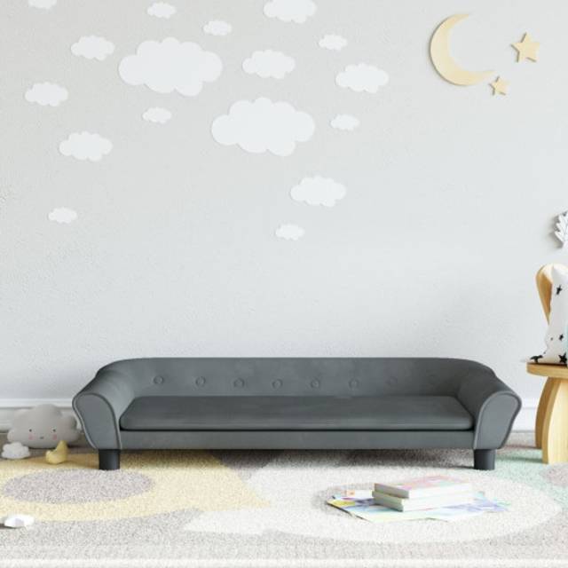 VidaXl Barnsoffa Mörkgrå 100X50X26 Cm Sammet