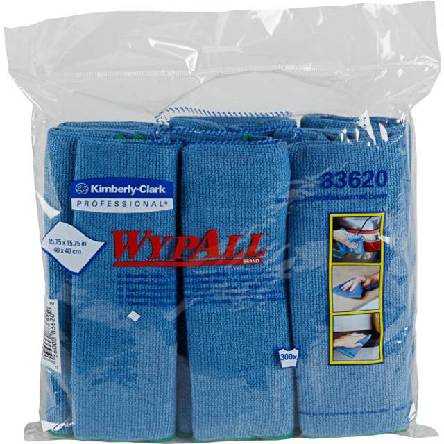 Kimberly Clark WypAll Blue Microfibre Colour Coded Cloth 40x40cm (4x6)