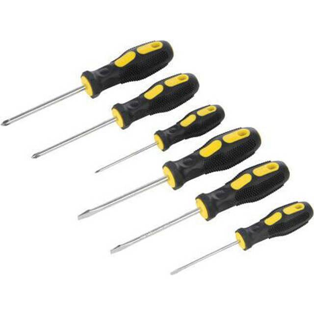 6 Piece Assorted Screwdriver Set Slotted 3mm 6mm Phillips Philips Nos. 0 1 2