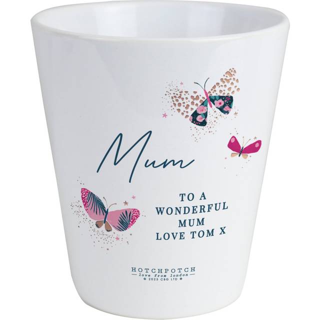 Personalised Butterfly Plant Pot - White