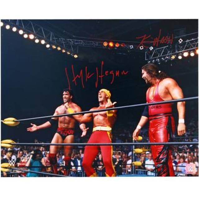 Hulk Hogan & Kevin Nash WWE Dual-Signed 16" x 20" 1996 Bash At The Beach Photograph