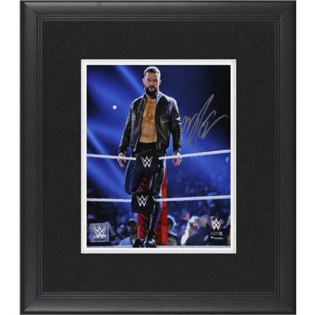 Finn Bálor WWE Autographed Framed 8" x 10" Sitting on Top Turnbuckle with Jacket On Photograph