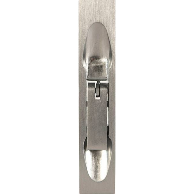 Lever Action Flush Door Bolt with Flat Keep Plate 204 x 20mm Satin Chrome