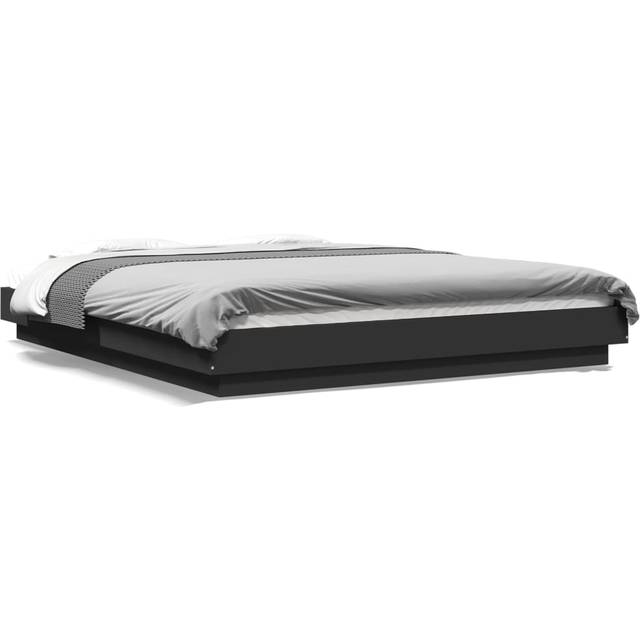 vidaXL Bed Frame with LED Lights without Mattress Black 150x200cm