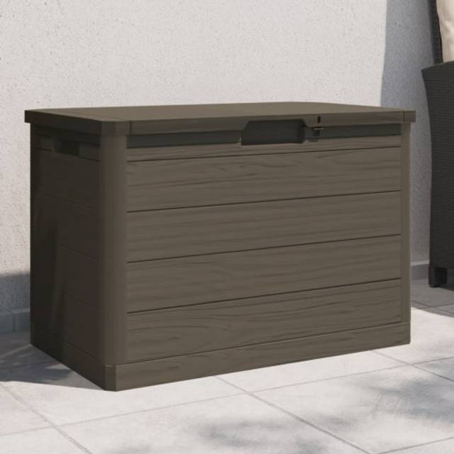 vidaXL Outdoor Cushion Box Brown 77.5x44.5x53 cm Polypropylene