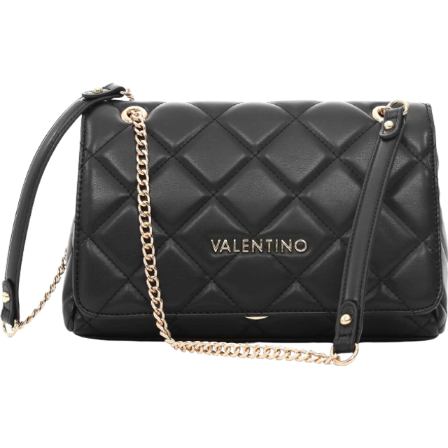 Valentino Ocarina Flap Quilted Faux Leather Bag - Black