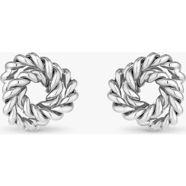 Jon Richard Jon Richard Vintage Inspired Silver Plated Textured Knot Earrings